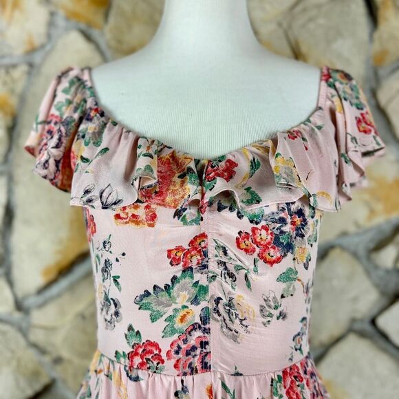 Rebecca Taylor Silk Midi-Length Dress with Pockets Tea Rose Pink | 6 - Picture 2 of 8